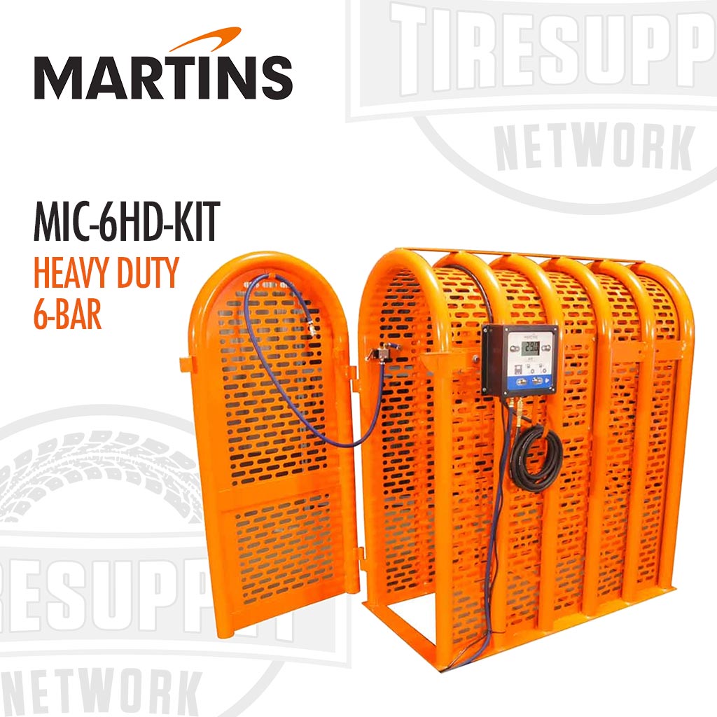 Martins | 6-Bar Heavy Duty Tire Inflation Cage Kit with Inflator (MIC-6HD-KIT)
