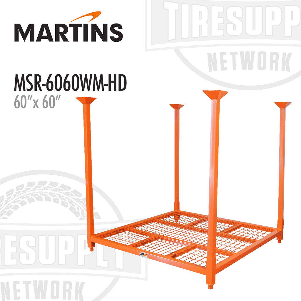 Martins MSR-6060WM-HD | 60’’ x 60’’ Stacking Tire Rack with Wire Mesh Decking