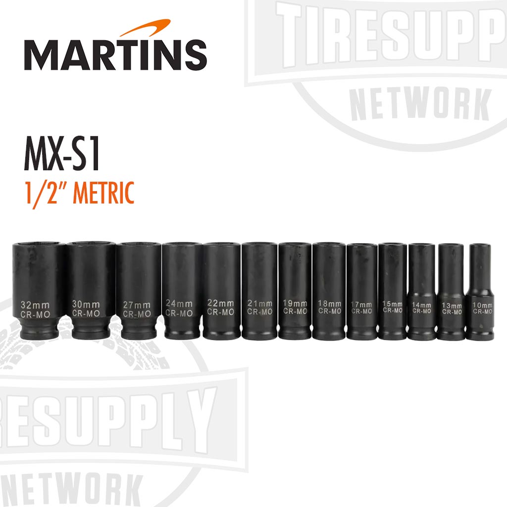 Martins | Impulse 1/2″ Drive 13-Piece Metric Impact Socket Set (MX-S1)
