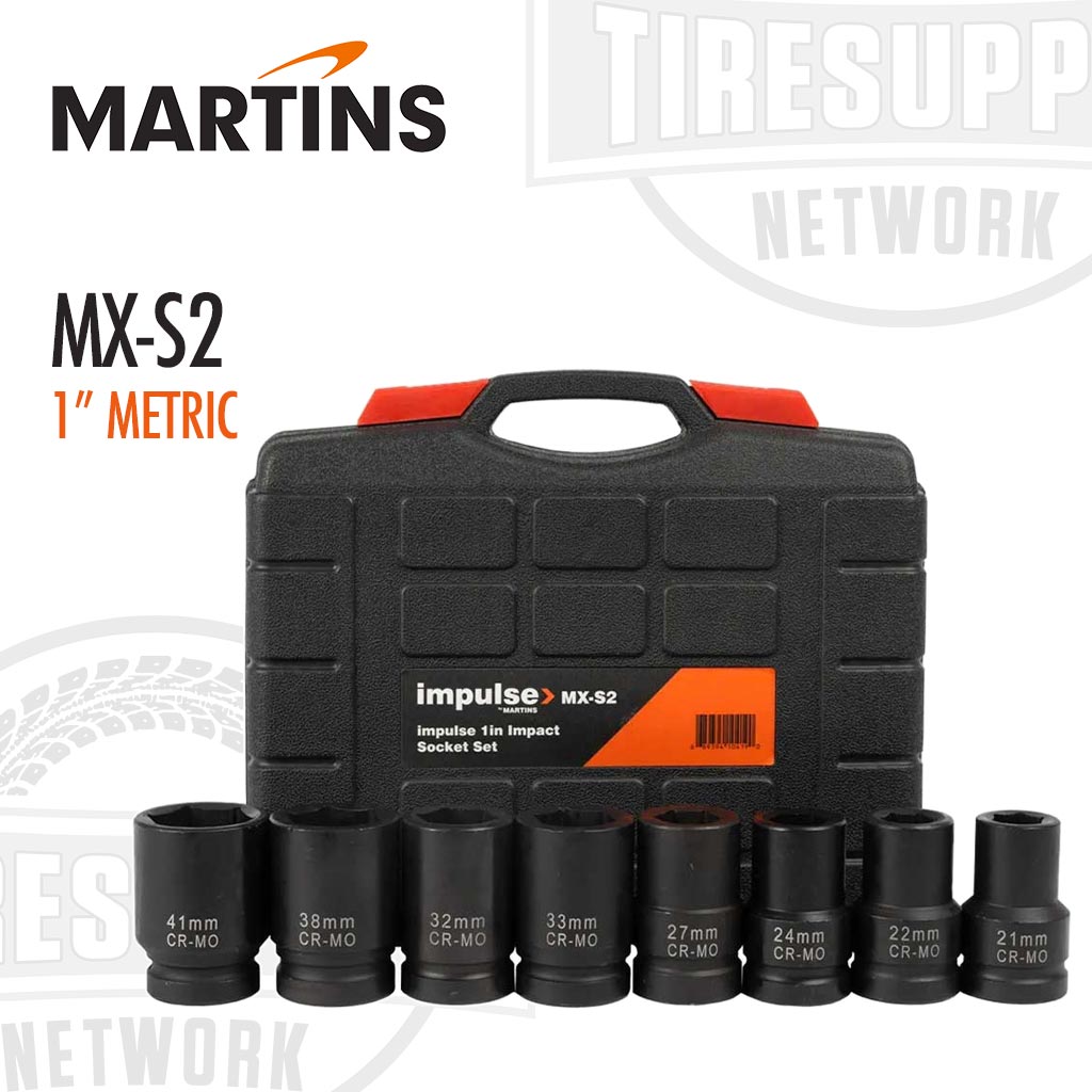 Martins | Impulse 1″ Drive 8-Piece Metric Impact Socket Set (MX-S2)