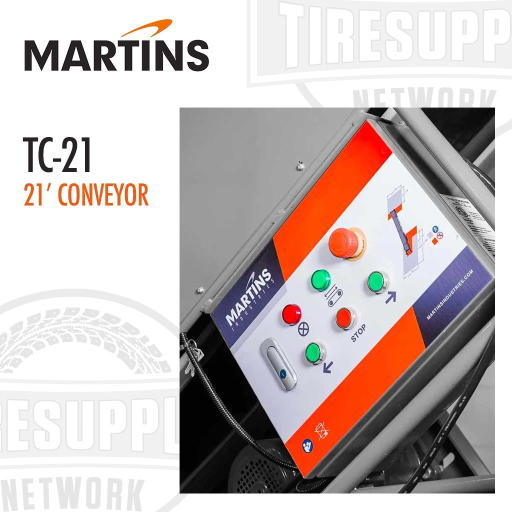 Martins | Floor-to-Floor 21′ Tire Conveyor (TC-21)