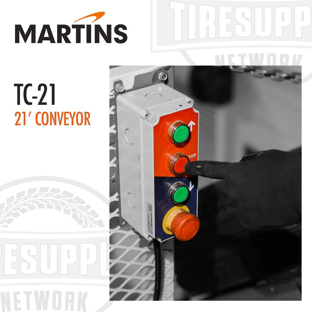 Martins | Floor-to-Floor 21′ Tire Conveyor (TC-21)