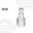A Tru Flate female plug with a 1/4 inch NPT thread, part of the Automotive Series couplers. NI-104.