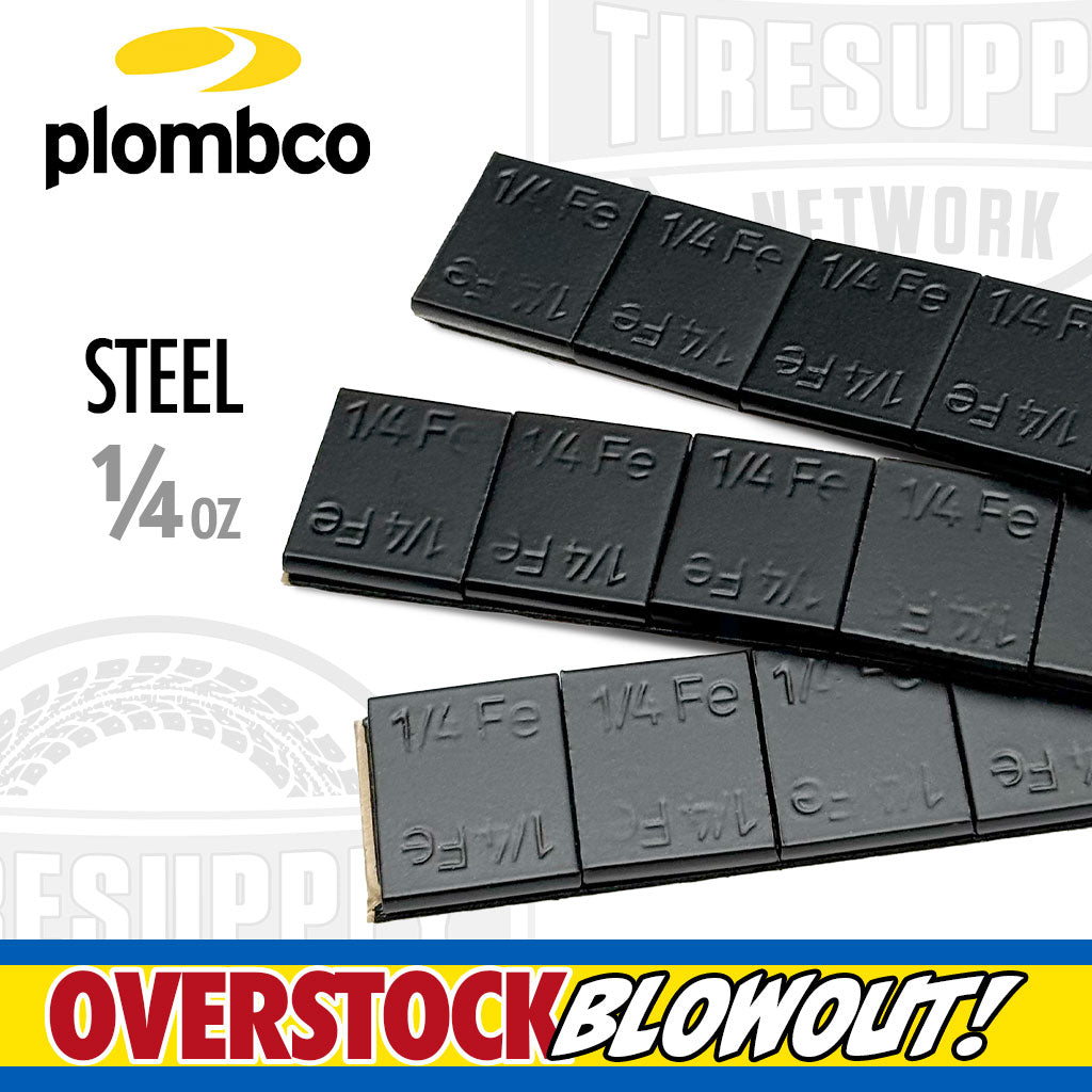 Plombco | StickPro Value Line Steel 1/4 oz Stick-On Adhesive Tape Wheel Weight - Black (VL312FEB-48)