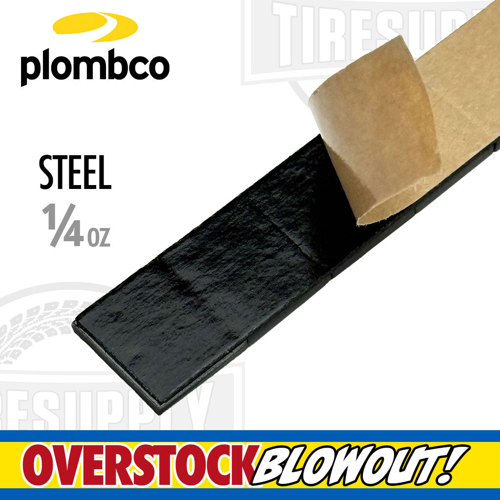 Plombco | StickPro Value Line Steel 1/4 oz Stick-On Adhesive Tape Wheel Weight - Black (VL312FEB-48)