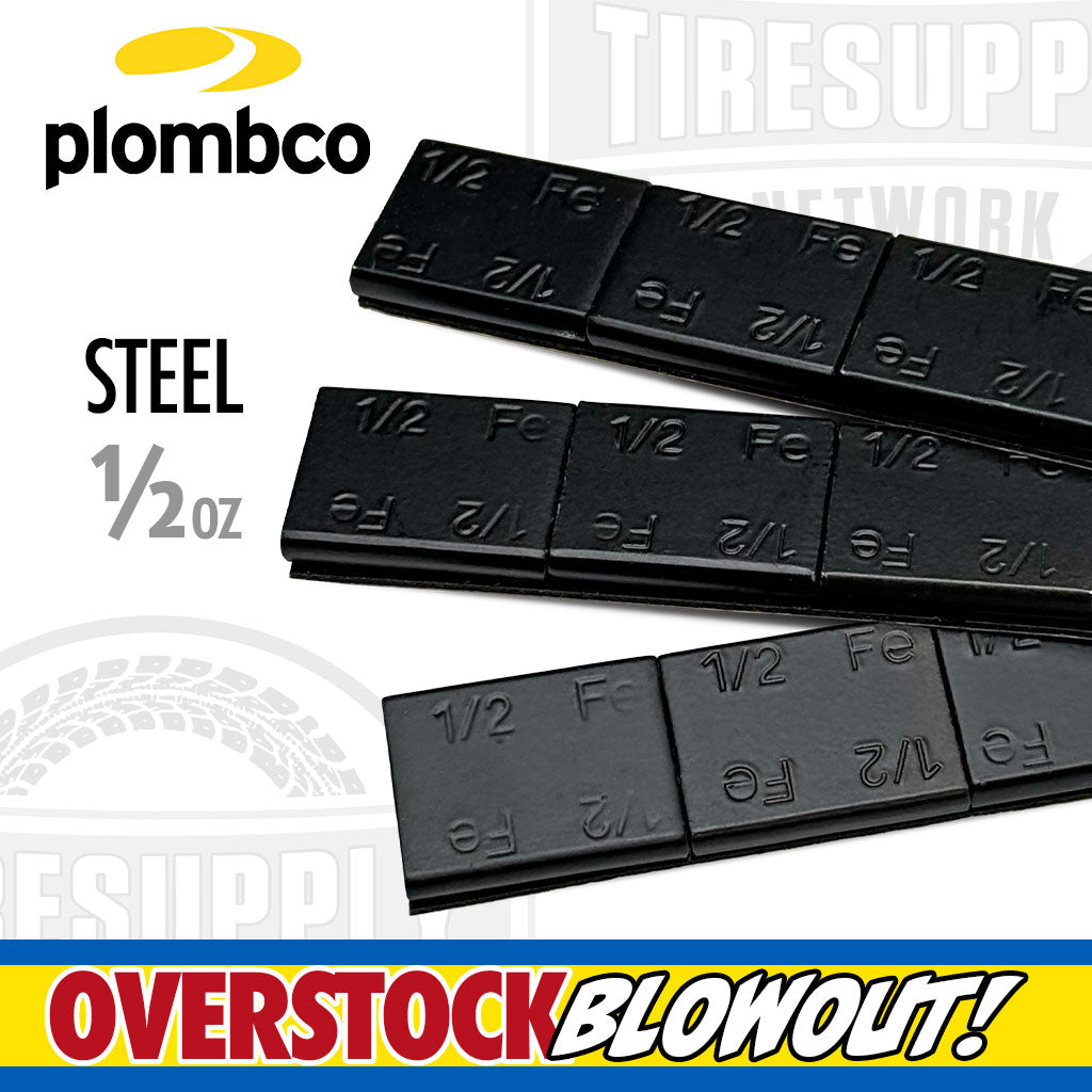 Plombco | StickPro Value Line Steel 1/2 oz Stick-On Adhesive Tape Wheel Weight - Black (VL408FEB-28)