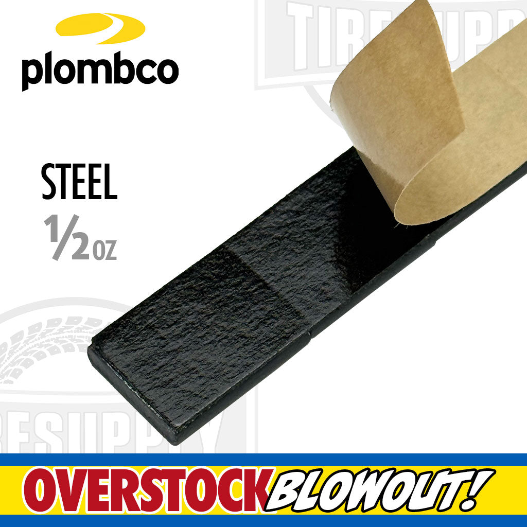 Plombco | StickPro Value Line Steel 1/2 oz Stick-On Adhesive Tape Wheel Weight - Black (VL408FEB-28)