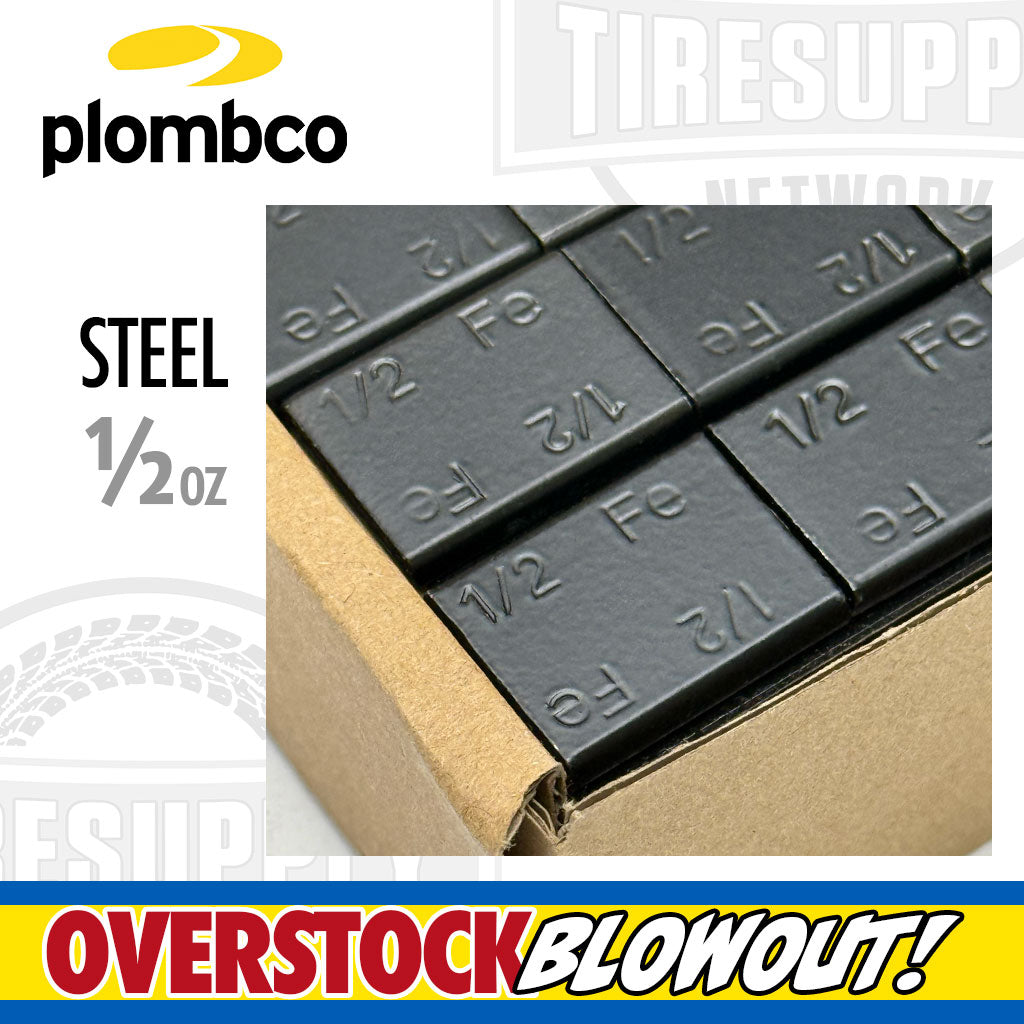 Plombco | StickPro Value Line Steel 1/2 oz Stick-On Adhesive Tape Wheel Weight - Black (VL408FEB-28)