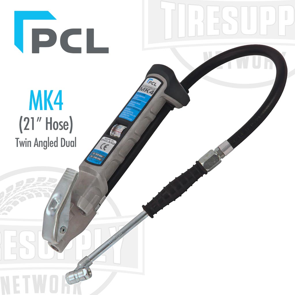 PCL | Airforce MK4 Truck Tire Inflator Gauge with 21″ Hose & Twin Angled Dual Foot Chuck (AFG5A09)