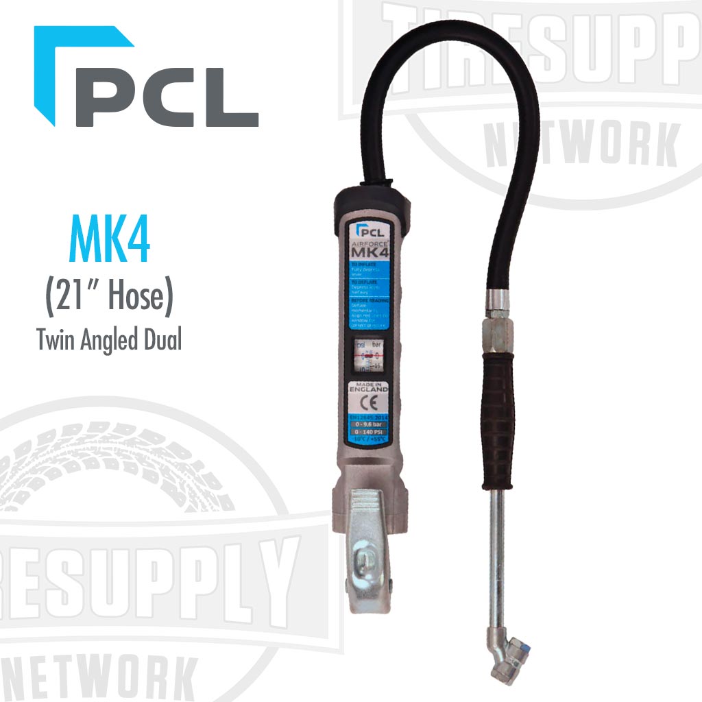 PCL | Airforce MK4 Truck Tire Inflator Gauge with 21″ Hose & Twin Angled Dual Foot Chuck (AFG5A09)
