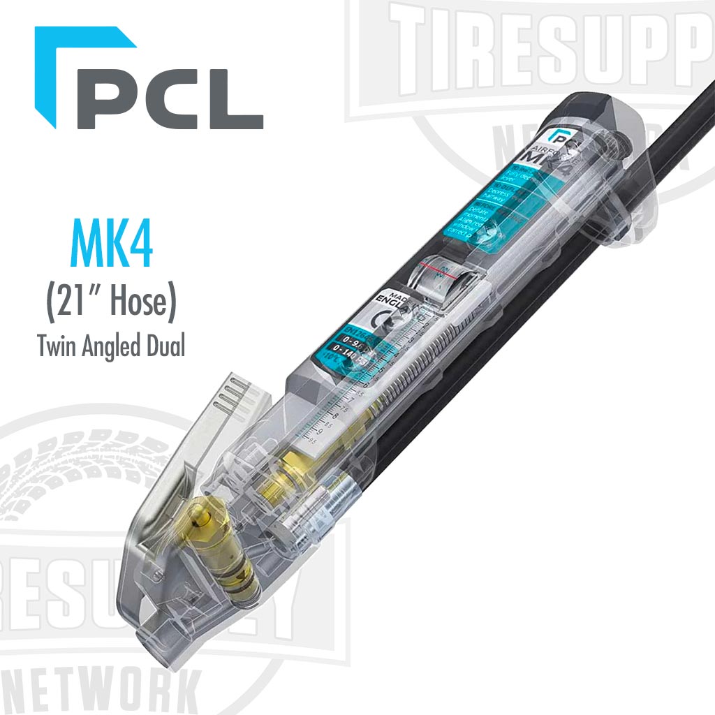 PCL | Airforce MK4 Truck Tire Inflator Gauge with 21″ Hose & Twin Angled Dual Foot Chuck (AFG5A09)