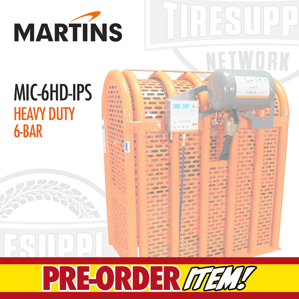 Martins | 6-Bar All-In-One Tire Inflation Pit Stop with Tire Cage & Bead Seater (MIC-6HD-IPS)