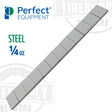 A strip of adhesive steel tape weights designed for wheel balancing, labeled as 1/4 oz by Perfect Equipment. SN200576FE