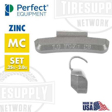 Perfect equipment zinc MC weight, 0.25oz - 2.0oz set