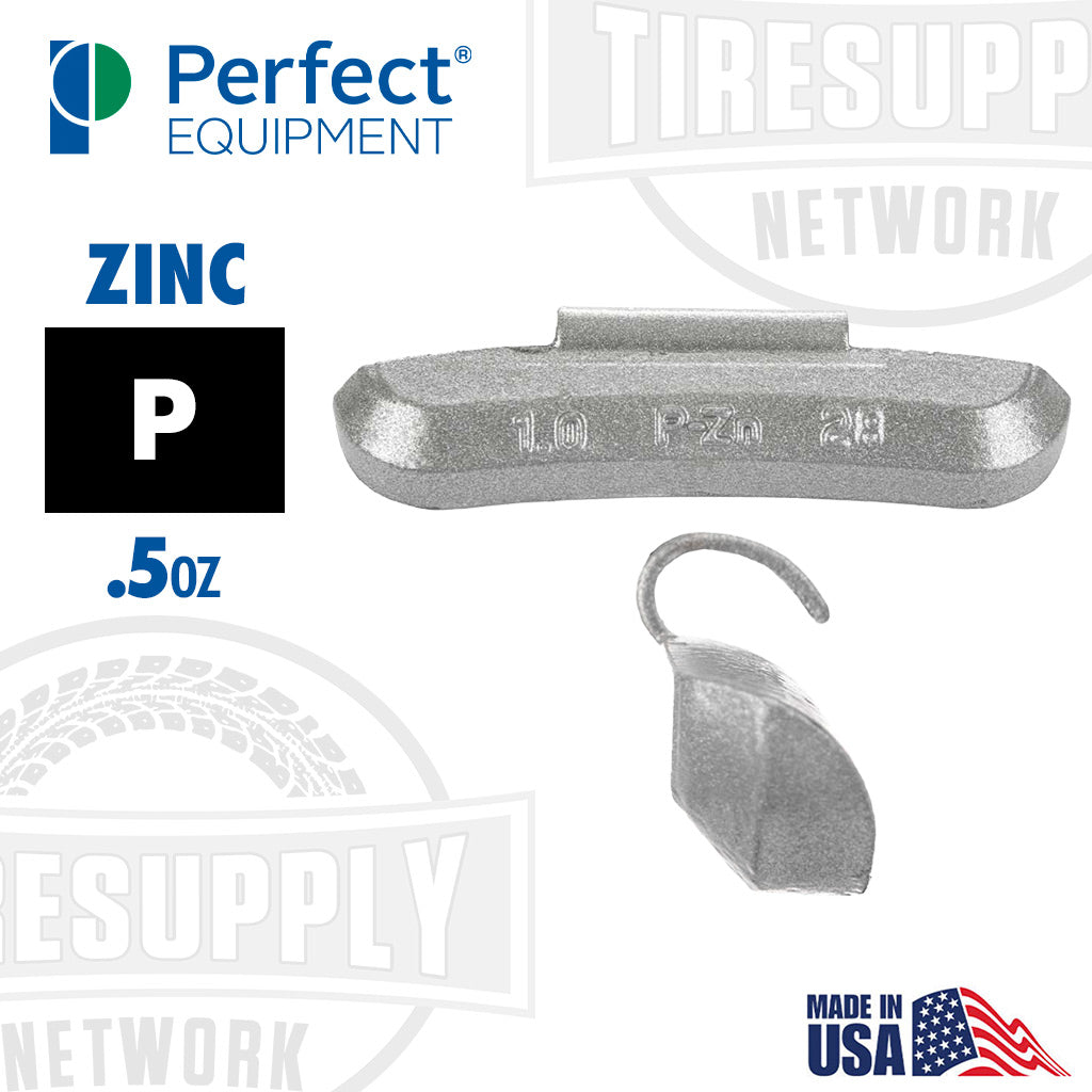 Perfect Equipment Hofmann Power Weight (P-Style) Uncoated Zinc Clip-On Wheel Weights, Zinc .5oz
