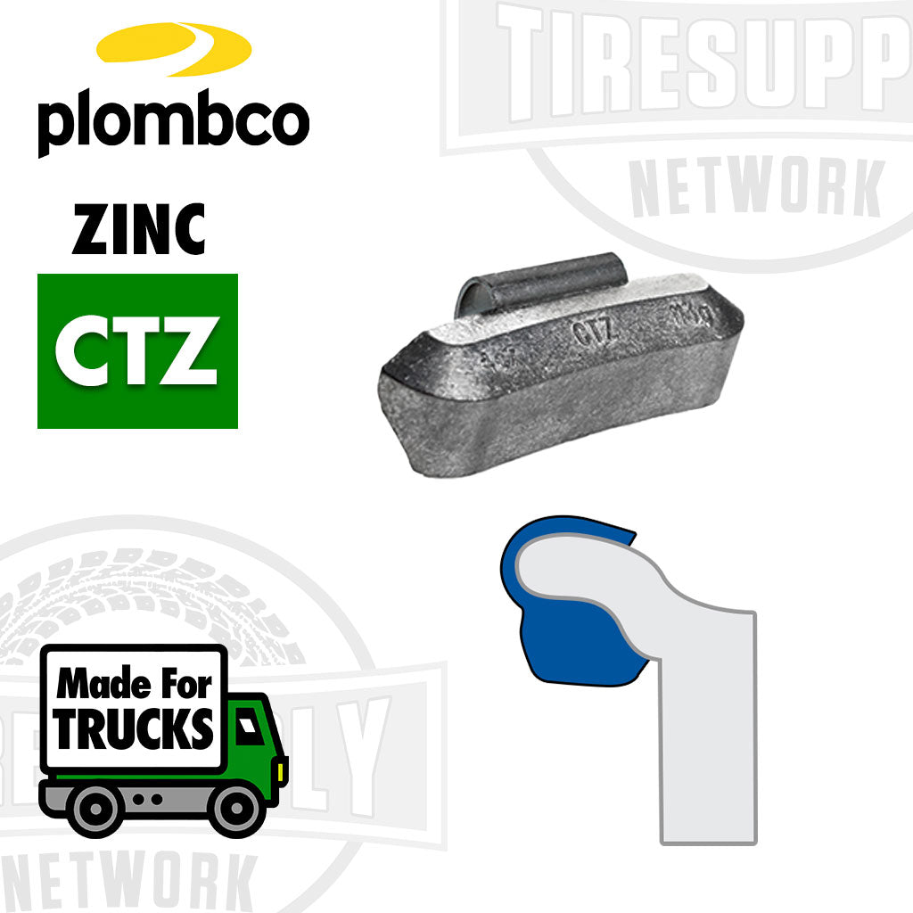 Plombco Zinc CTZ clip on wheel weight, made for trucks