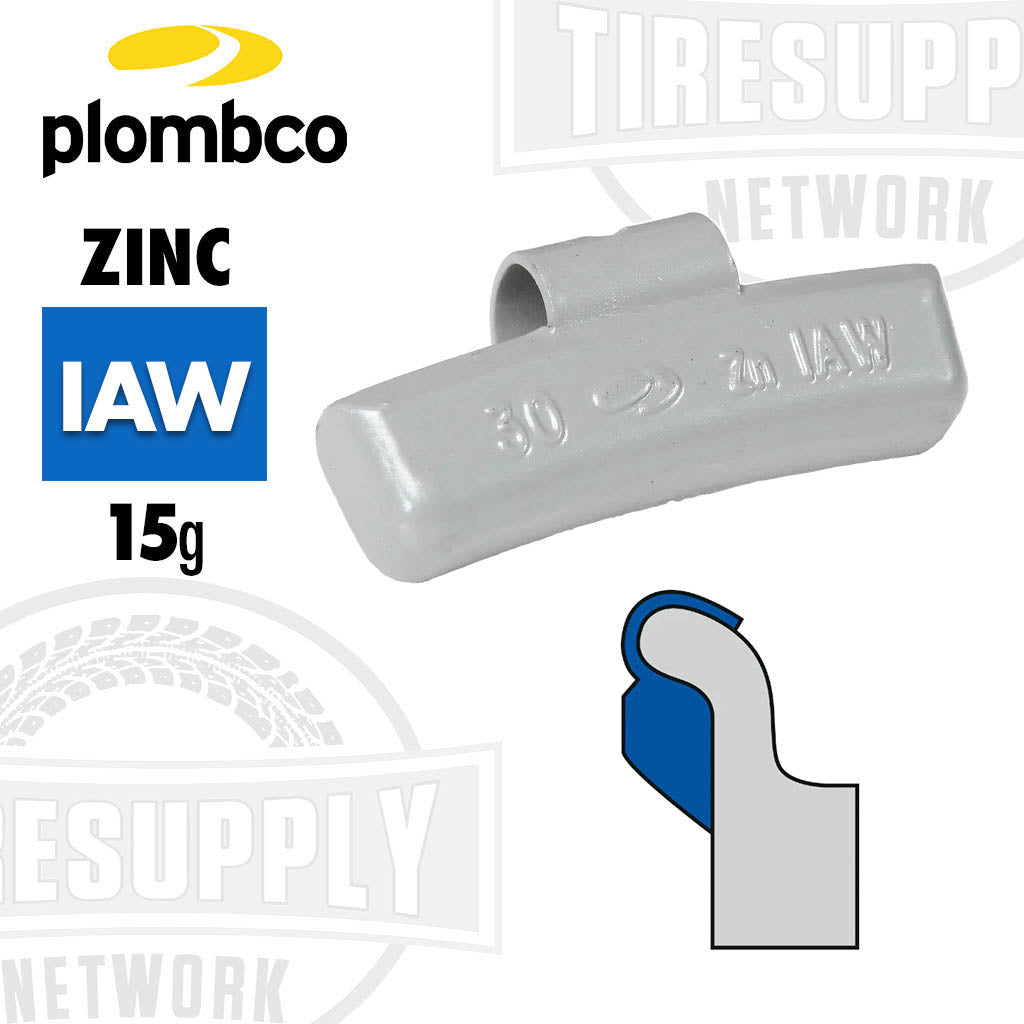 Plombco Zinc IAWZS clip on wheel weight, 15g