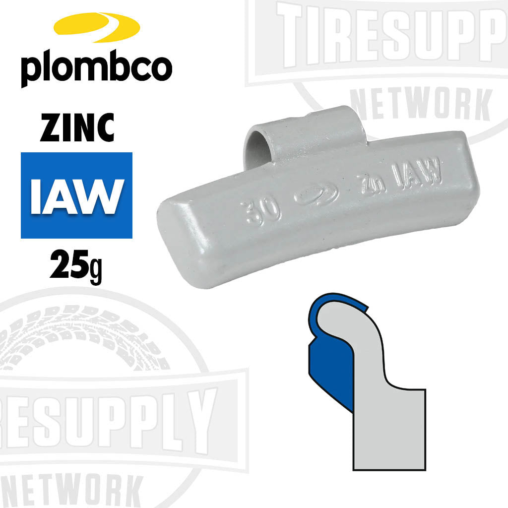 Plombco Zinc IAWZS clip on wheel weight, 25g