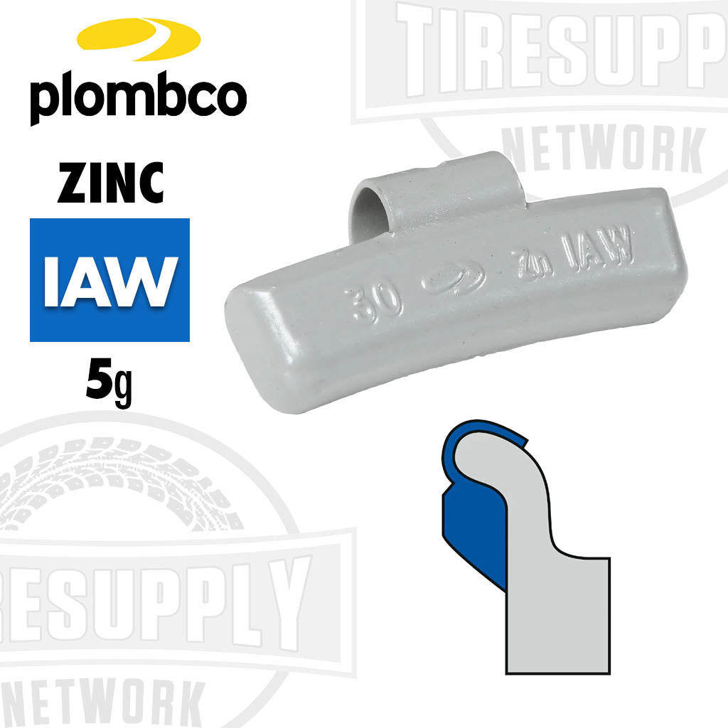 Plombco Zinc IAWZS clip on wheel weight, 5g