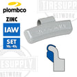 Plombco Zinc IAWZS clip on wheel weight, 10g - 45g set