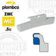 Plombco Zinc MC clip on wheel weight, .5oz