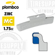 Plombco Zinc MC clip on wheel weight, 1.75oz