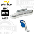 Plombco zinc REGZ clip on wheel weight, 2.25oz