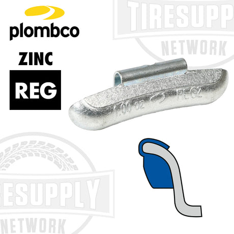 Plombco zinc REGZ clip on wheel weight