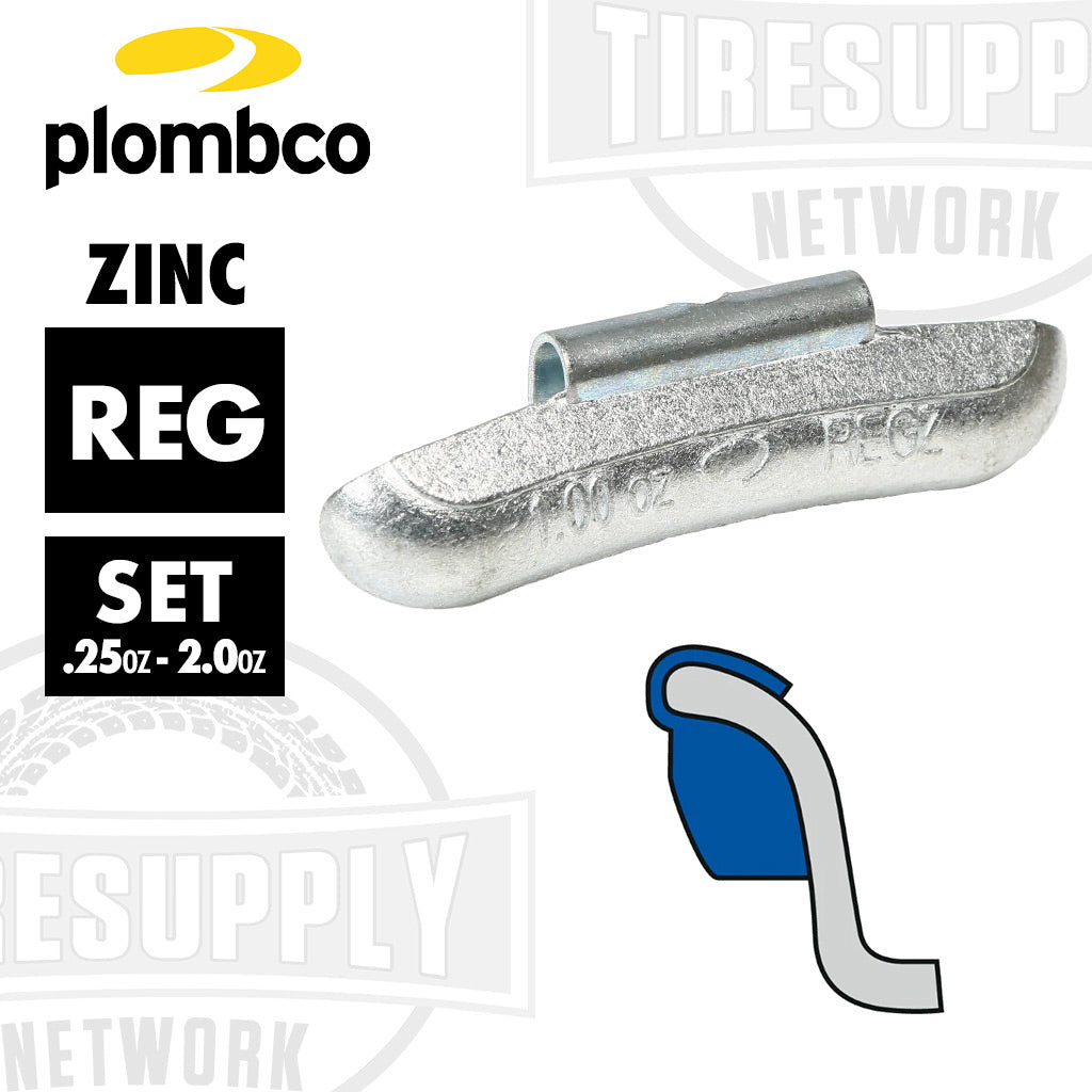 Plombco | REG-Style Uncoated Zinc Clip-On Wheel Weights - Choose Size or Bulk Set