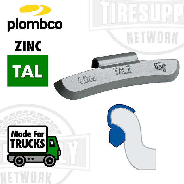 Plombco Zinc TAL clip on wheel weight, made for trucks