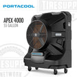 Portacool Apex 4000 55 Gallon cooler on a white background. Portacool | Apex 4000 Large and in Charge - 55 Gallons (PACA40001A1)