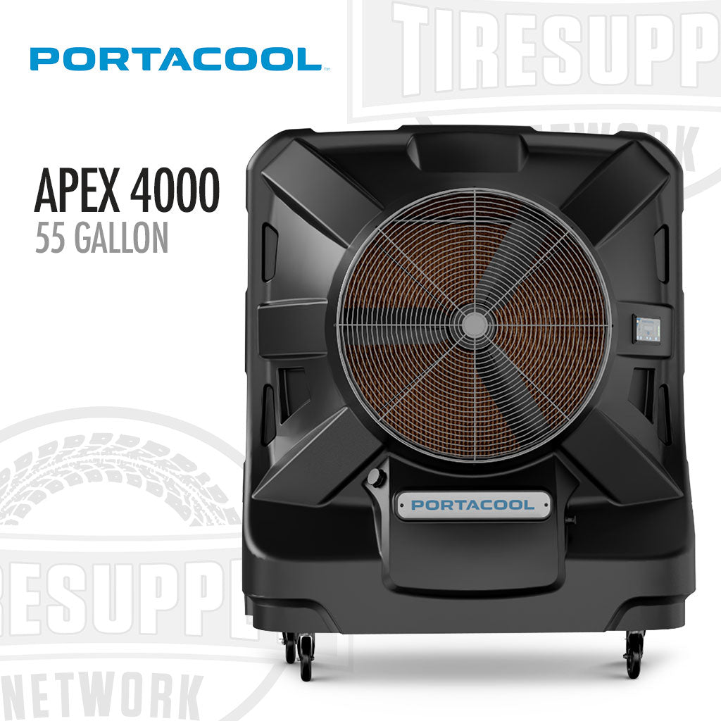 Portacool Apex 4000 55 gallon cooler on a white background. Portacool | Apex 4000 Large and in Charge - 55 Gallons (PACA40001A1)