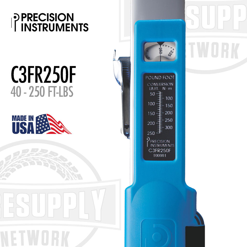 Precision Instruments PIC3FR250E | 1/2″ Drive Torque Wrench - Split Beam - 40-250 ft-lbs