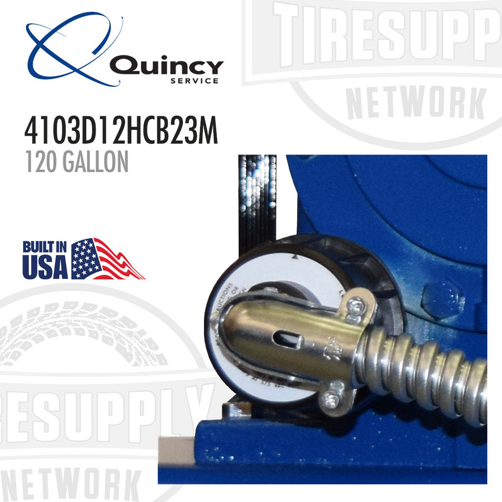 Quincy | Two-Stage 120 Gallon QT 10HP Air Compressor 230V, 3PH - Horizontal MAX (4103D12HCB23M)