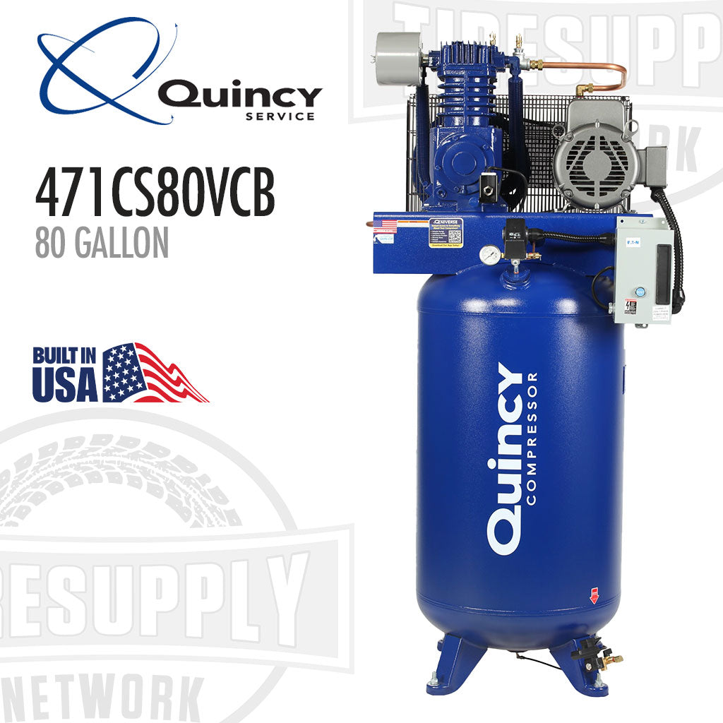 Quincy Service, 471CS80VCB, 80 gallon vertical, built in USA