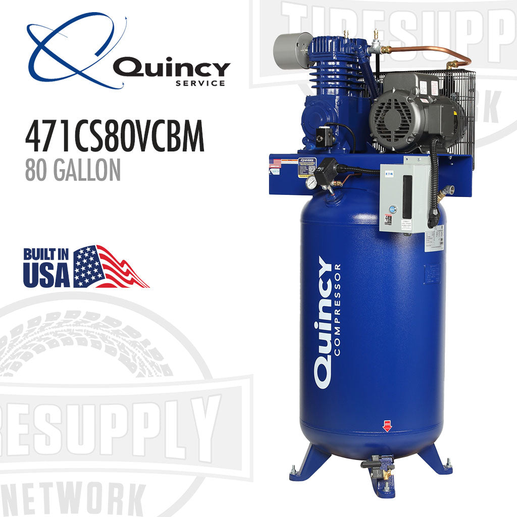 Quincy | Two-Stage 80 Gallon QT 7.5-HP Air Compressor 230V, 1PH - Vertical MAX (471CS80VCBM)