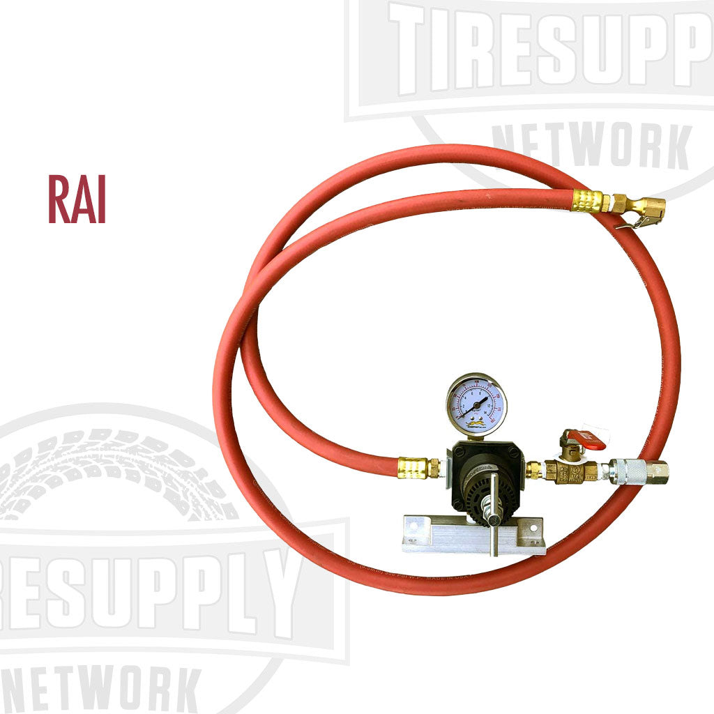 Remote Auto Tire Inflator with Regulator, Mounting Bracket, 6.5′ Hose, & Clip-On Air Chuck (RAI)