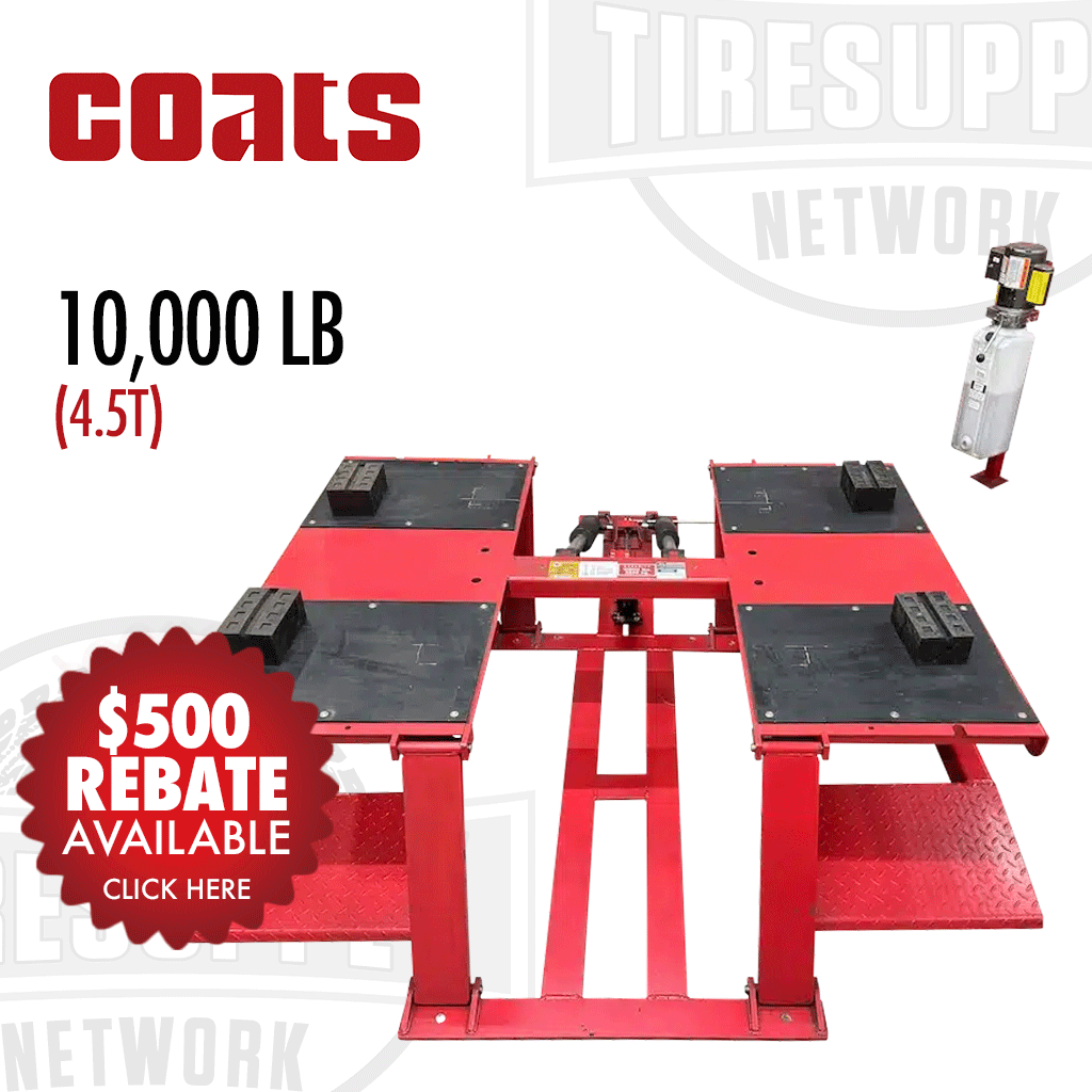 REBATE - COATS 4TPD10SSR1 low rise cantilever pad lift, 10000 lb capacity