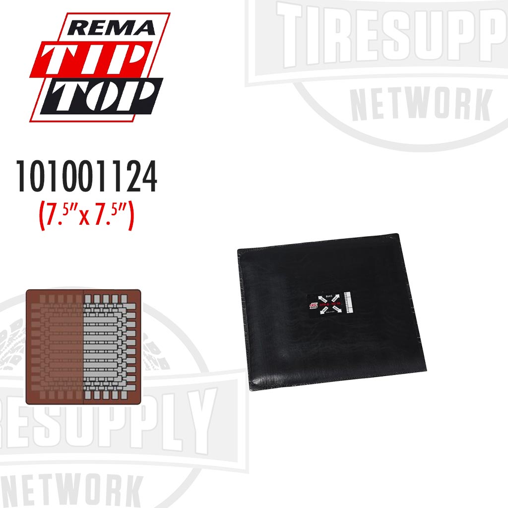 A black Rema OTR-B HC 04 Basket Bias Repair Unit, designed for tire repair, with a size of 7 1/2" x 7 1/2". 101001124