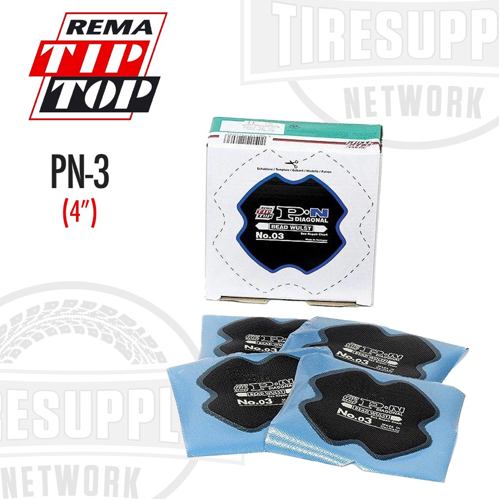 Packaging and multiple Bias Repair Units displayed, with the brand REMA TIP TOP visible on the packaging. PN-3