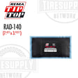 Packaging of Rema Radial Tire Patch Repair Unit RAD-140 with product details visible on the front.