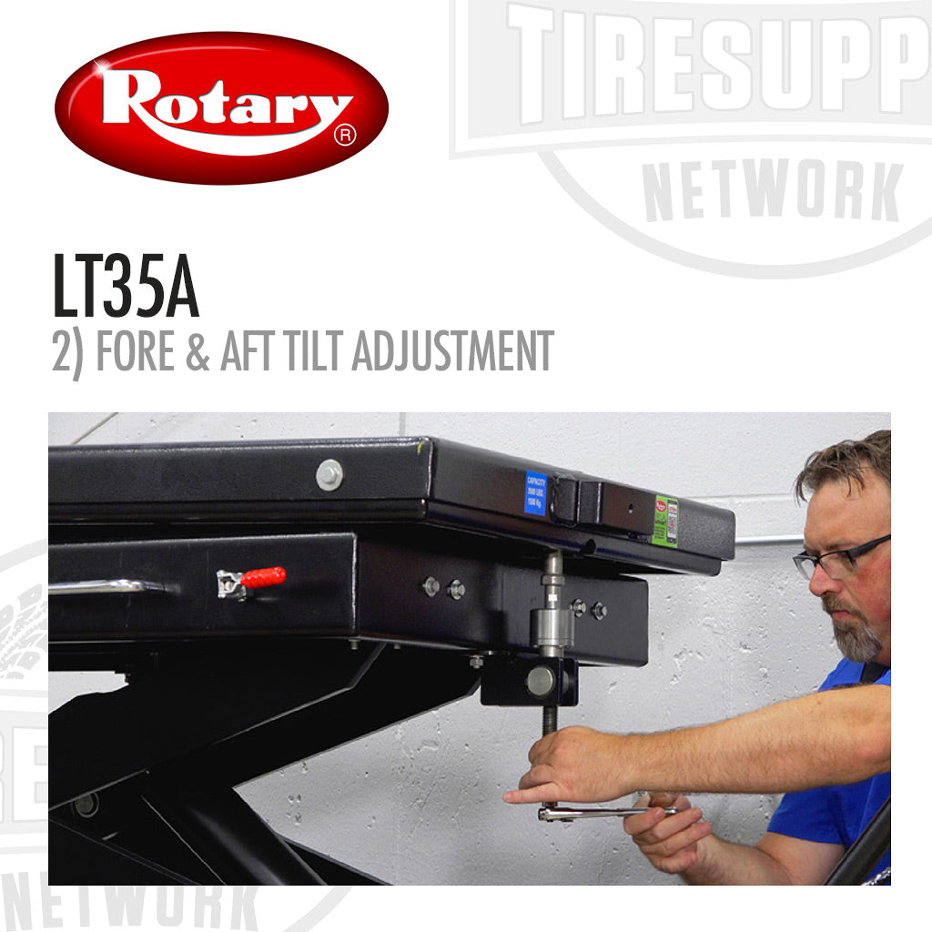 Rotary LT35A Air hydraulic Lifting Table, fore and aft tilt adjustment.