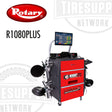 A red and black Rotary R1080PLUS 3D wheel alignment system with a control unit, measuring heads, and clamps set on a white background with the Tire Supply logo.