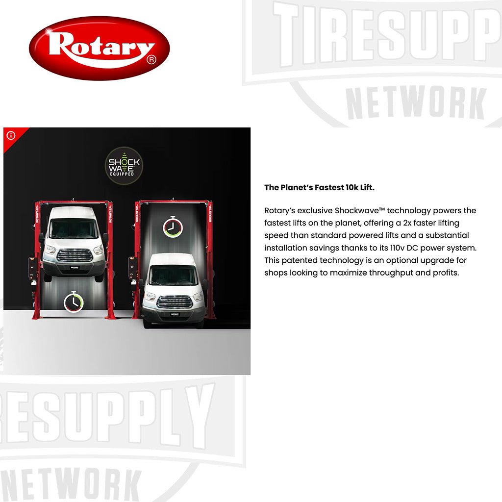 Rotary SPOA10-AV | 2-Post Lift 10,000 lbs Capacity - Shockwave Power