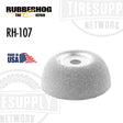 Buffing wheel with fine 170 grit for tire repair, labeled RH-107, made in USA.
