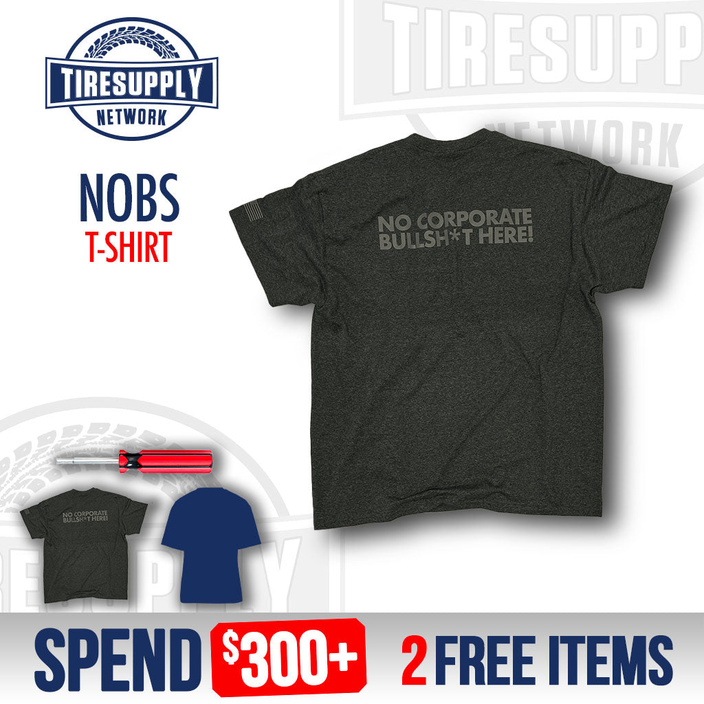 Tire Supply Network | T-Shirt NOBS Dark Htr Gray - Choose L, XL (TSN-NOBS*)