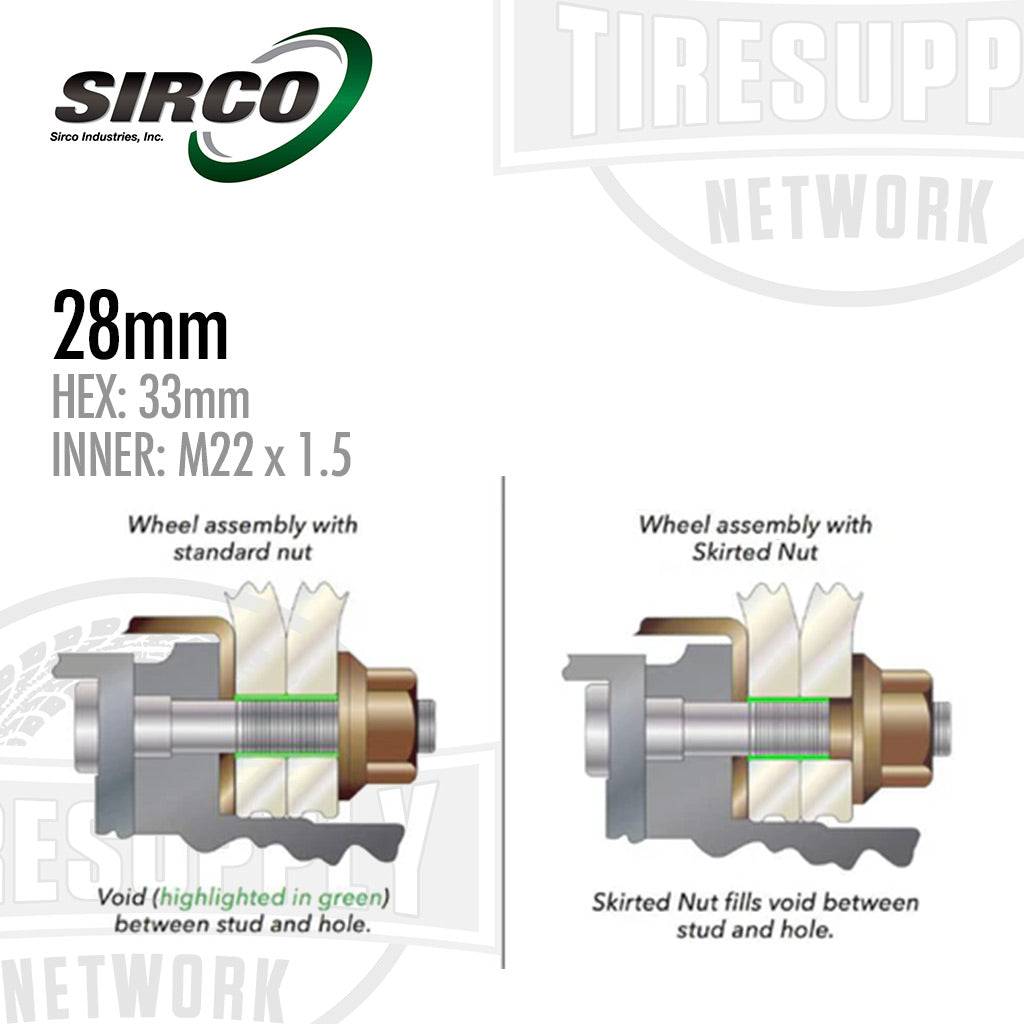 Sirco | Skirted Sleeve Nut With 28mm Sleeve - SN28 (58035)