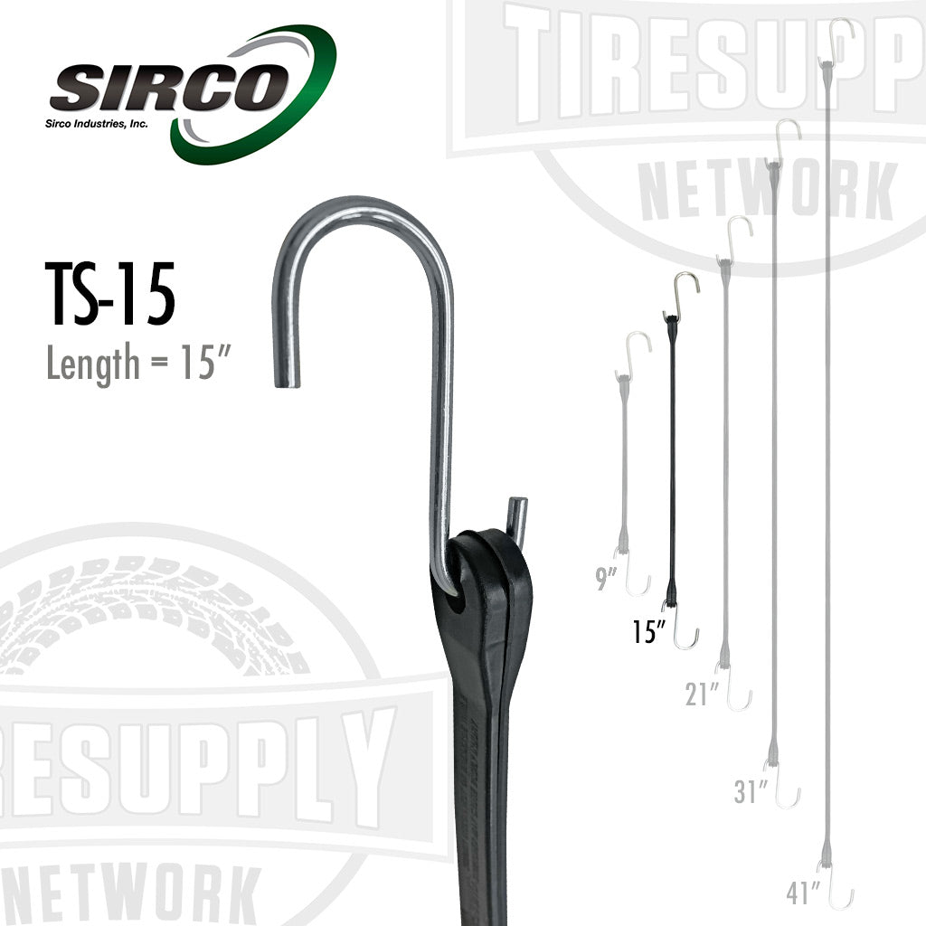 Sirco | EPDM Tarp Straps with S-Hooks - 9"- 41" (T-*)