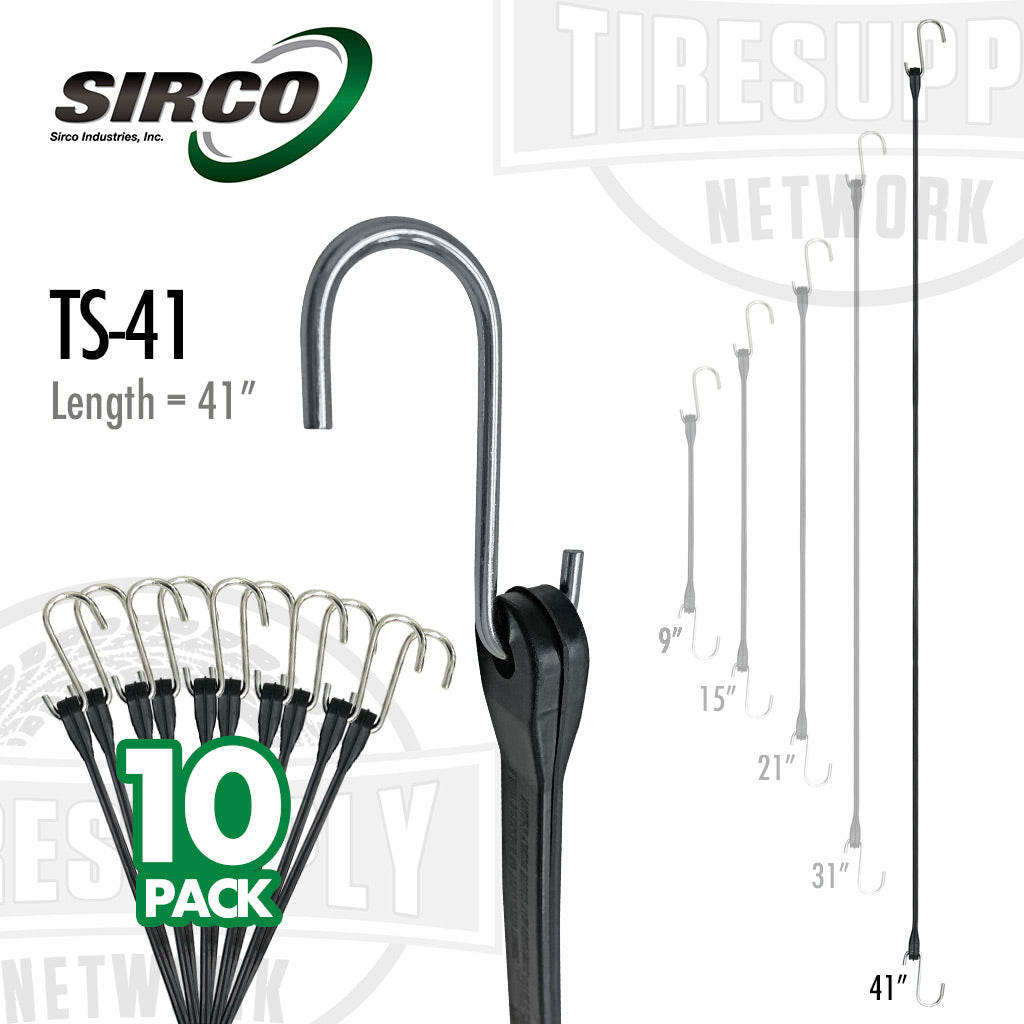 Sirco | EPDM Tarp Straps with S-Hooks - 9"- 41" (T-*)