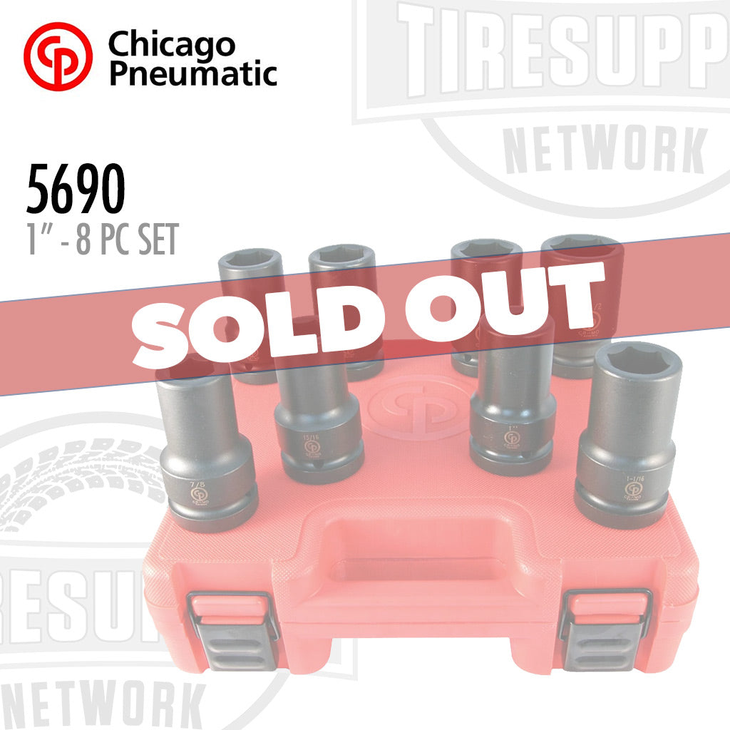 Chicago Pneumatic | CP SS808D - 1″ Drive 8 Piece Deep Impact Socket Set - SAE